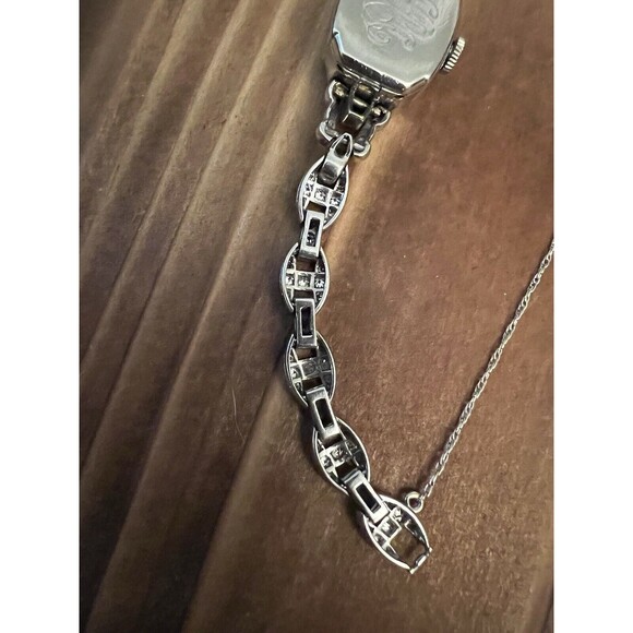 Art Deco Platinum and Diamond watch women’s with Appraisal Paperwork Working main image 11